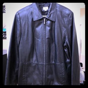 Woman’s lamb skin leather jacket.